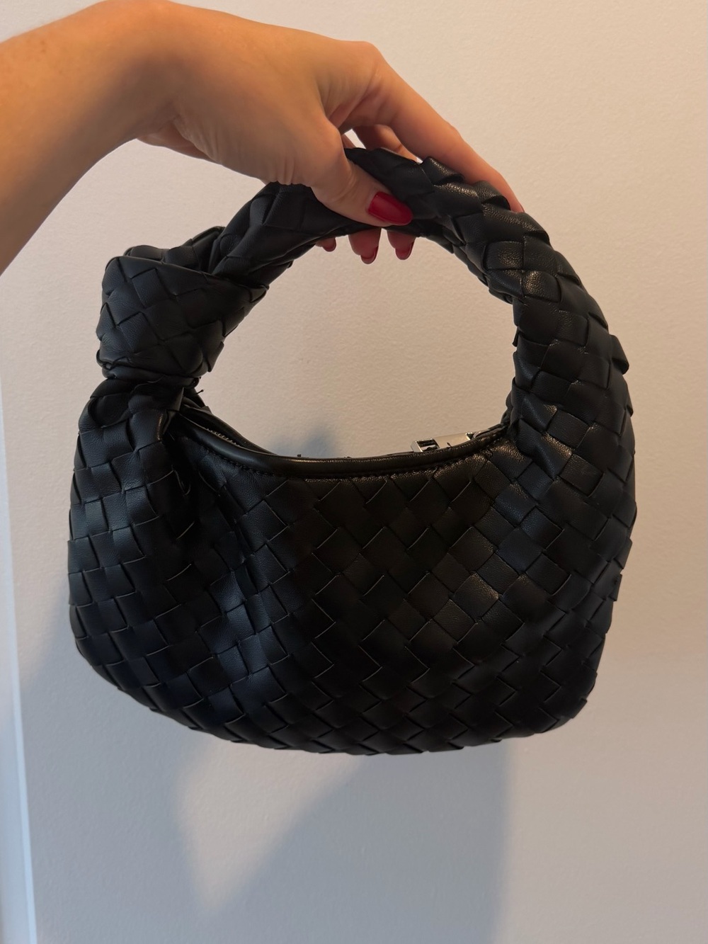 Black woven bag